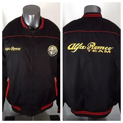 Alfa Romeo Racing Team F1 (XL) Embroidered Jacket Black Nylon Racewear Awesome! • $80