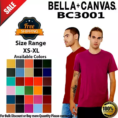 BELLA+CANVAS BC3001 Unisex Short Sleeve Jersey Crew Neck Stylish T-Shirt • $10.27