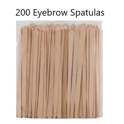 200 Eyebrow Spatulas Waxing Hair Small Precise Wooden Professional Tatoo Wood • £2.99