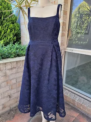 $29.99 • Buy City Chic Navy Lace Midi Dress Size S 16
