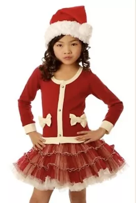 Girls Ooh La La Couture Tulle Tutu Dress Red White Diamond Buttons Size 8 • $59.99