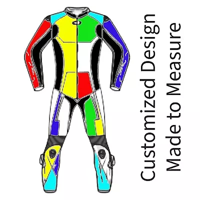 Customized Motorcycle Racing Riding Cowhide Leather Motorbike Biker Race Suit • $349