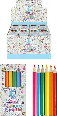 Packs Of 6 Mini Kids Colouring Pencils Assorted Colours For Small Hands • £2.99