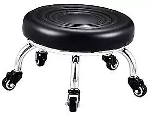  Roller Seat Short Stools Nail Salon Pedicure Stool Round Corrugated Black • $67.53