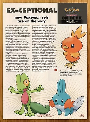 2003 Pokemon TCG EX Ruby & Sapphire Print Ad/Poster Torchic CCG Card Game Art • $14.99