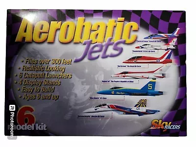 Vtg SKY RACERS 6 Aerobatic JETS Model Airplane Kits W/LAUNCHERS Fly + 300 Ft. • $30