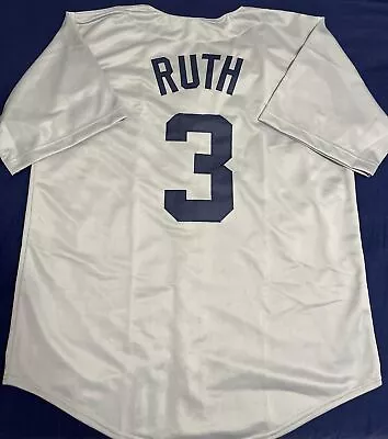 Babe Ruth Custom Grey New York Yankees Jersey Mens Size 2XL • $31.99