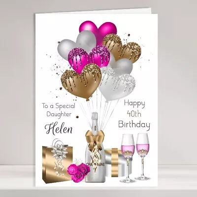 Personalised Birthday Card For Her Woman Female Large A5 Greeting Cards • £3.59