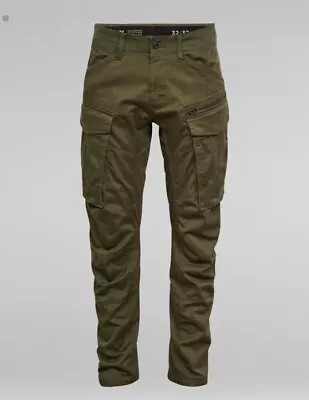 G-Star Raw Cargo Pants Rovic Zip 3D Straight Tapered Mens 38X32 DK Bronze Green • $59.98