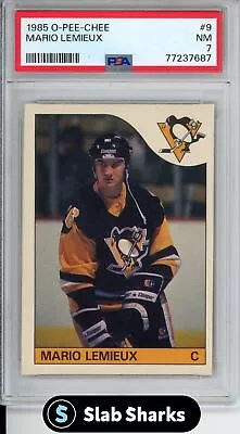 1985 O-pee-chee Mario Lemieux Rookie Rc #9 Psa 7 • $322.77