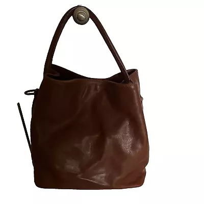 I Medici Firenze Shoulder Tote Hand Bag Hobo Cognac Brown Leather Made In Italy • $26.96