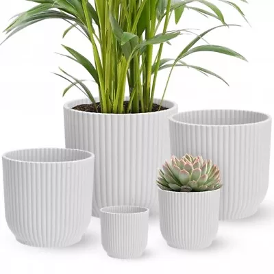 Elho Vibes Fold Round Pot Indoor Plant Pots For House Plants In Silky White • £9.99