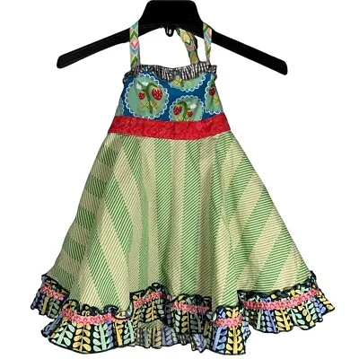 Matilda Jane Dress Girls Size 4 Limeade Ellie Roundabout Wonderful Parade • $28.88