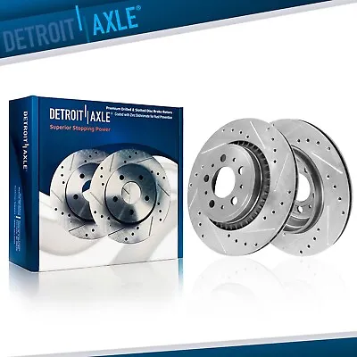 Front Drilled And Slotted Disc Brake Rotors Set For 2003 2004 - 2014 Volvo XC90 • $95.08