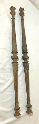 $445.49 • Buy Pair Of Antique Architectural Salvage Ornate Cast Iron Pillars Shafts Columns 