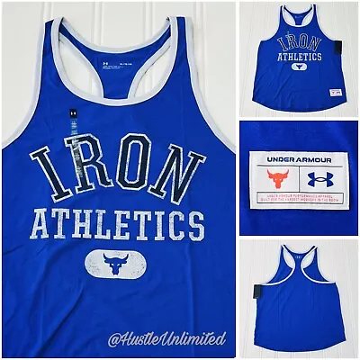 NEW Under Armour Project Rock Iron Athletics Brahma Bull Blue Tank Top Men’s XL • $29.99