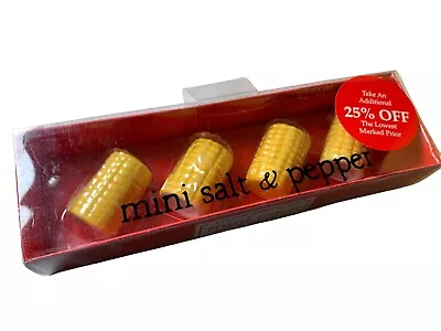 Set Of 4 Ceramic Corn Mini Salt And Pepper Shakers Novelty Kitchen Gift • $15