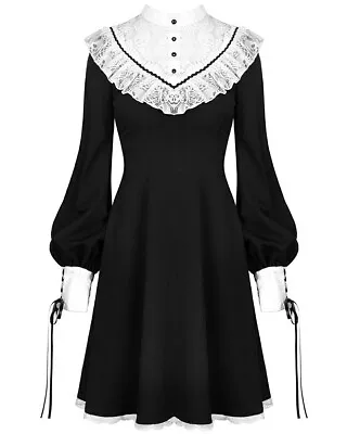 Dark In Love Gothic Mini Dress Black White Skull Lace Victorian Steampunk Witch • $35.51