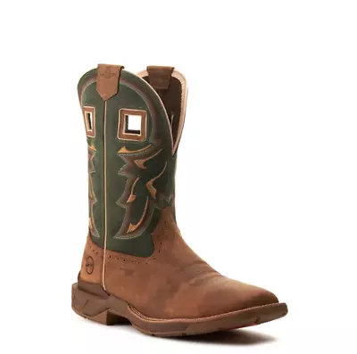 Men's Tan Leather Evergreen Embroidered Shaft Composite Toe Work Boots • $75