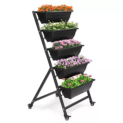 5 Tiers Vertical Garden Bed Garden Planter Vertical Elevated Garden BedWheels • $65.99