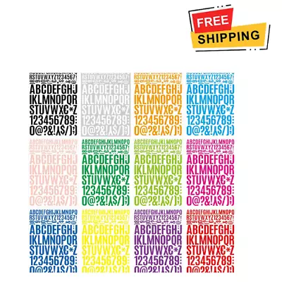 12 Sheets Large Letter Stickers Vinyl Self-Adhesive Number Alphabet Vinyl Sticke • $11.84