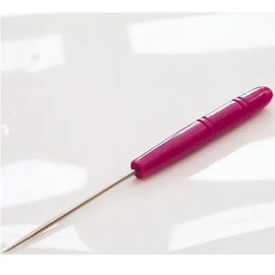 Craft Cloth Awl Tool Pin Sewing Punching Hole Maker Stitch Plastic Handle Red • £1.99