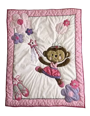 Carters Appliqué Quilt Blanket Crib Comforter Monkey Princess Ballerina RARE • $40