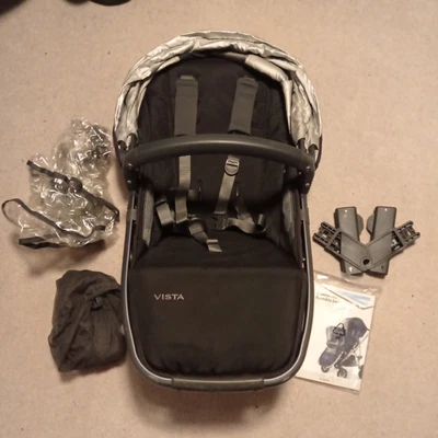 £165 • Buy UPPABaby Vista Rumble Seat 2015+ Jake BLACK With Adaptors, Rain & Insect Cover