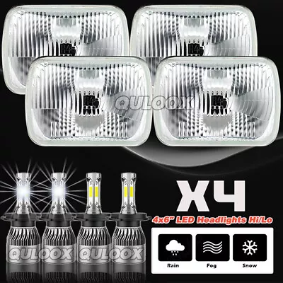 Super Bright 4pc 4x6 Inch Led Headlights HI/LO DRL For Ford Mustang Thunderbird • $119.99