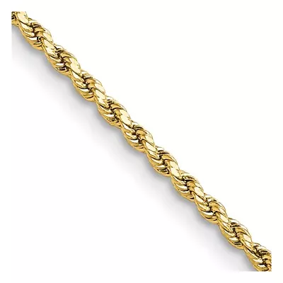 14K 24 Inch 2mm Semi Solid Diamond-cut Rope Chain Necklace • $375.08