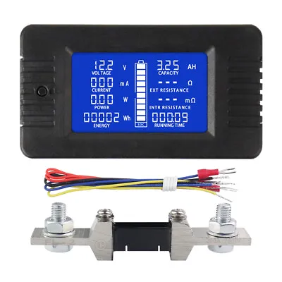 DC Multifunctional Battery Monitor Voltage Ampere Power Panel Meter 0-200V 200A • $17.99