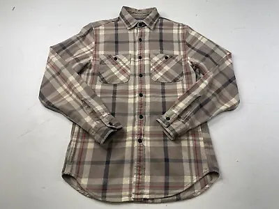 J Crew Wallace & Barnes Flannel Cotton Shirt Men Small Plaid Button Long Sleeve • $24.99