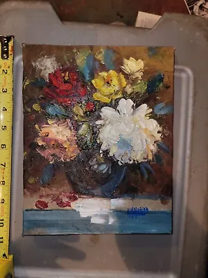   Merida  Vintage Original Oil Painting ￼ Bouquet Of Flowers ￼ • $29.99