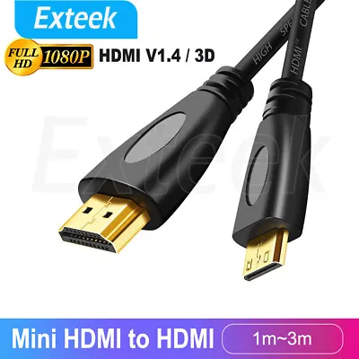 $6.95 • Buy Mini HDMI To HDMI Cable V1.4 3D With Ethernet HD 1080p Tablet Smart Phone