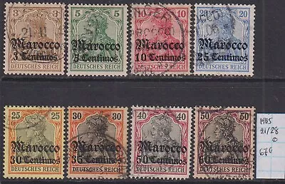 German Post In Marocco 1905 8 Val. No Wm Mi#21/8 - 67 € Used Scarce & Rare! • $12.99