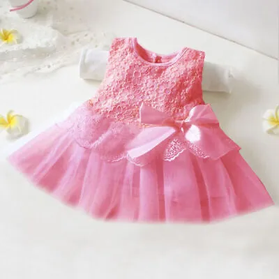 Infant Newborn Baby Lace Flower Girls Tutu Tulle Party Princess Wedding Dresses • £5.31