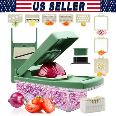 12In 1 Fruit Vegetable Slicer Cutter Food Onion Veggie Dicer Chopper Kitchen • $17.99