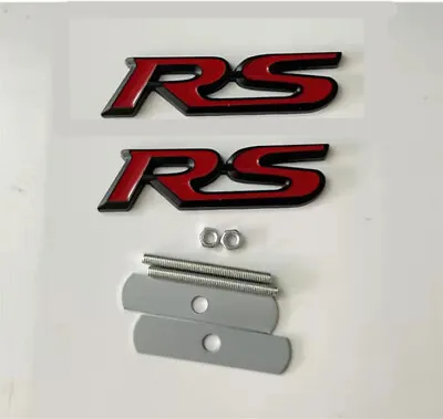 Red&Black RS Front Grille+Trunk Emblem Badge Racing Spor For Ford Chevrolet • $13.29