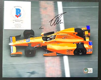 Fernando Alonso Signed 8x10 Photo 2017 Indy 500 Formula 1 Mclaren F1 Car Bas I • $149.99