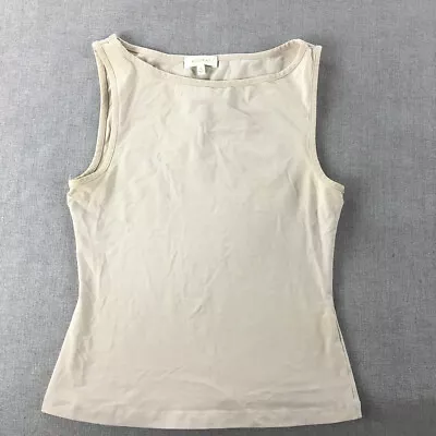 Kookai Womens Tank Top Size 1 Cream Beige Sleeveless Stretch Fabric Shirt • $19.97