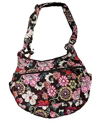 Vera Bradley Mod Pink 2007 Hobo  Purse Handbag Crossbody Shoulder Bag Small • $15.95