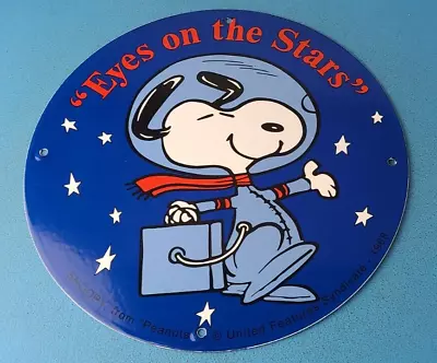 Vintage NASA Sign - Apollo Space Shuttle Stars Snoopy Peanuts Gas Porcelain Sign • $168.67