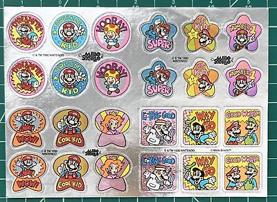 Vintage Mello Smello 1990 NINTENDO Super Mario Bros Foil Sticker Sheet FREE SHIP • $21.99