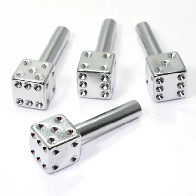 4 Silver Chrome Dice Interior Door Lock Knobs Pins For Car-Truck-HotRod-Classic • $15.95