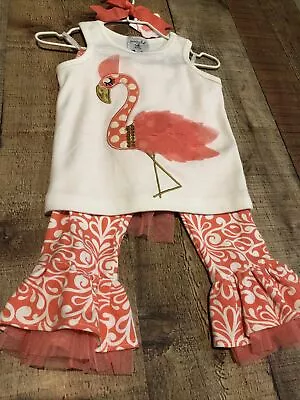 Mud Pie Flamingo Set NWT 9-12 Months • $25