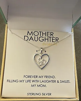 Footnotes Sterling Silver Mother Daughter Friend Forever Necklace Crystal Adjust • $18.99