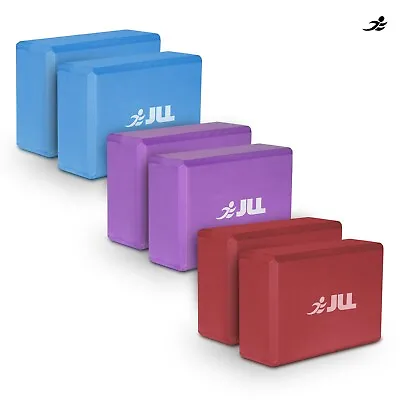 JLL® Yoga Blocks Sold In Pairs Suitable For Yoga Classes & Pilates Foam Brick • £13.99