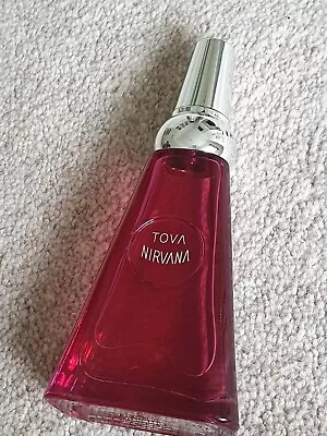 £3 • Buy Vintage Womens Perfume - TOVA NIRVANA - Red Glass 50ml Spray Bottle