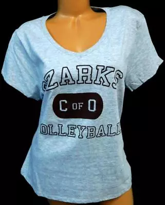 Hanes Gray Brown Ozarks C Of O Volleyball Short Sleeve V-neck Nano-tee Top XL • $13.99