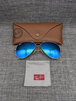 £59.99 • Buy Ray-Ban Aviator Sunglasses RB3025 58/14 Gold / Blue